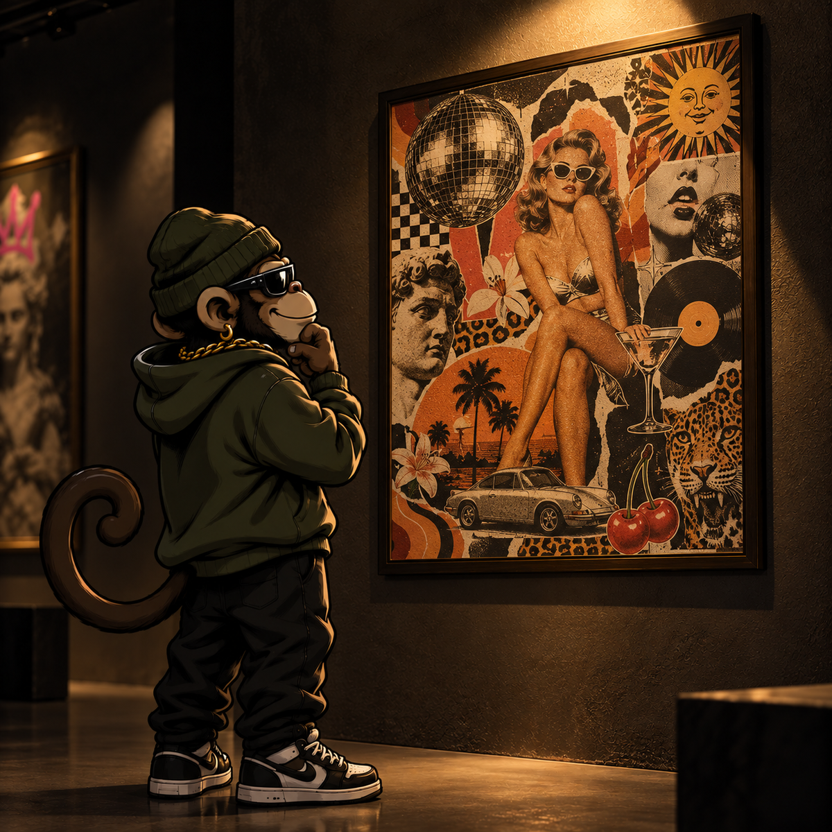 Retro Trendy - Monkey Canvas