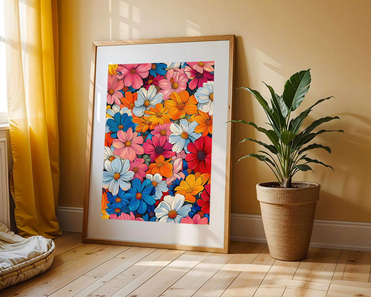 Pop Art Mosaico Floral Colorido