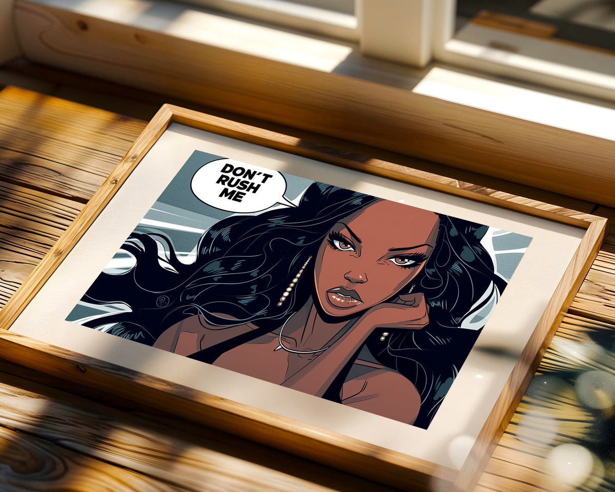 Pop Art Comic Mujer Cabello Largo