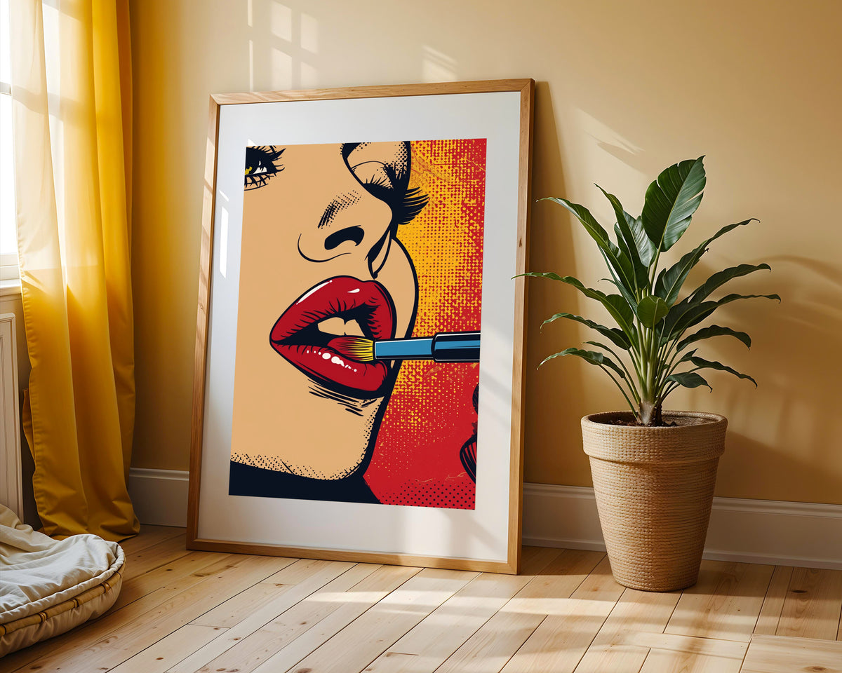 Pop Art Labios con Lipstick