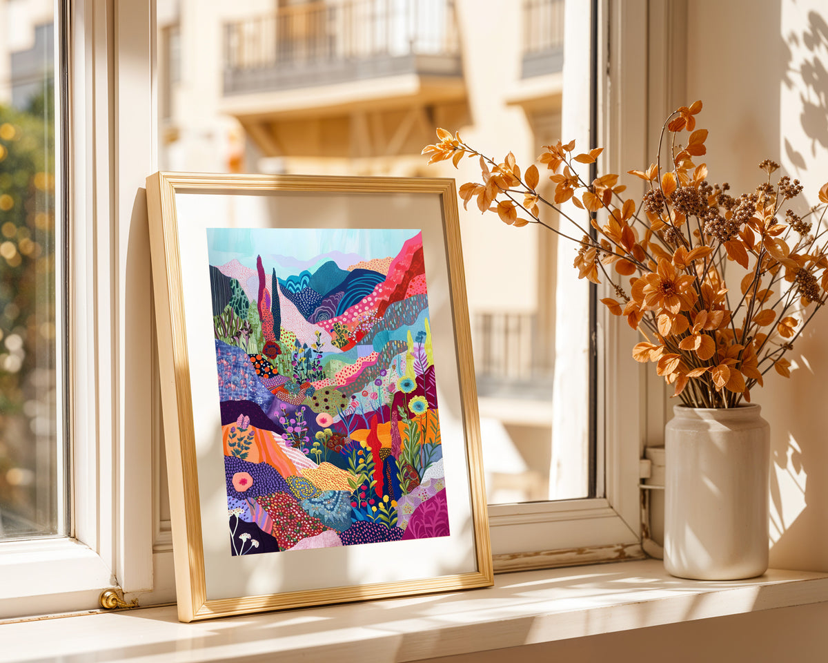 Pop Art Paisaje Floral Colorido