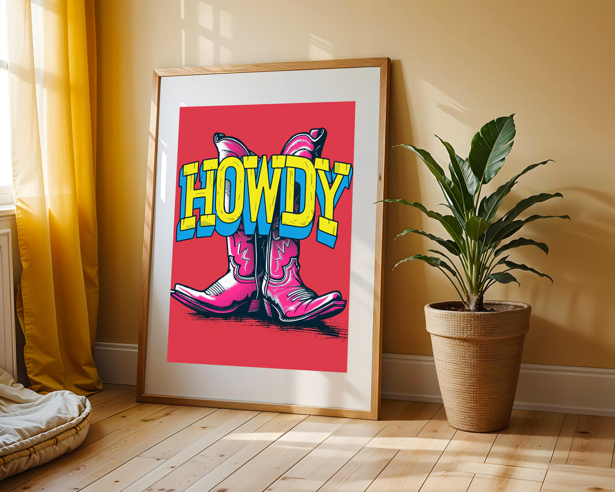 Pop Art Vaquero Rosa Howdy