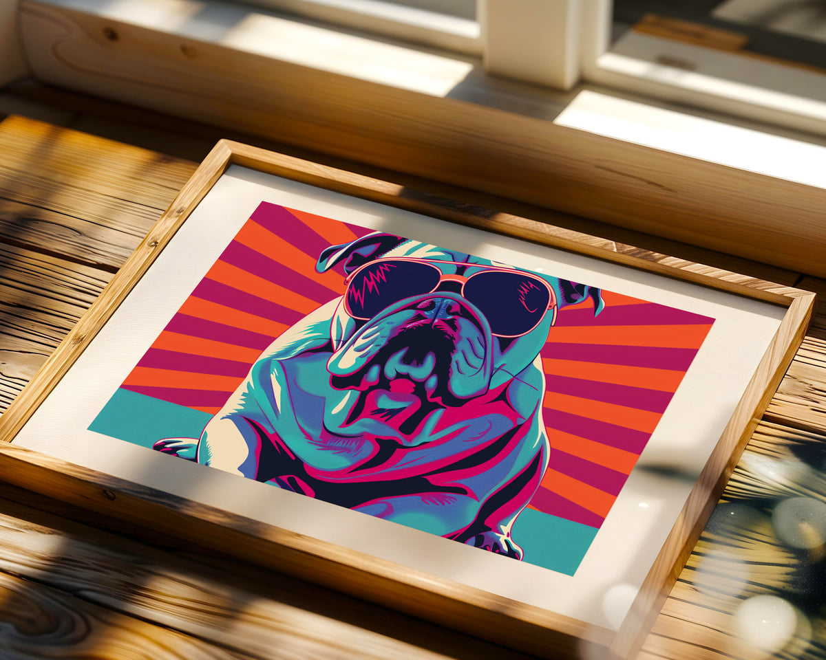 Pop Art Bulldog Ingles Divertido