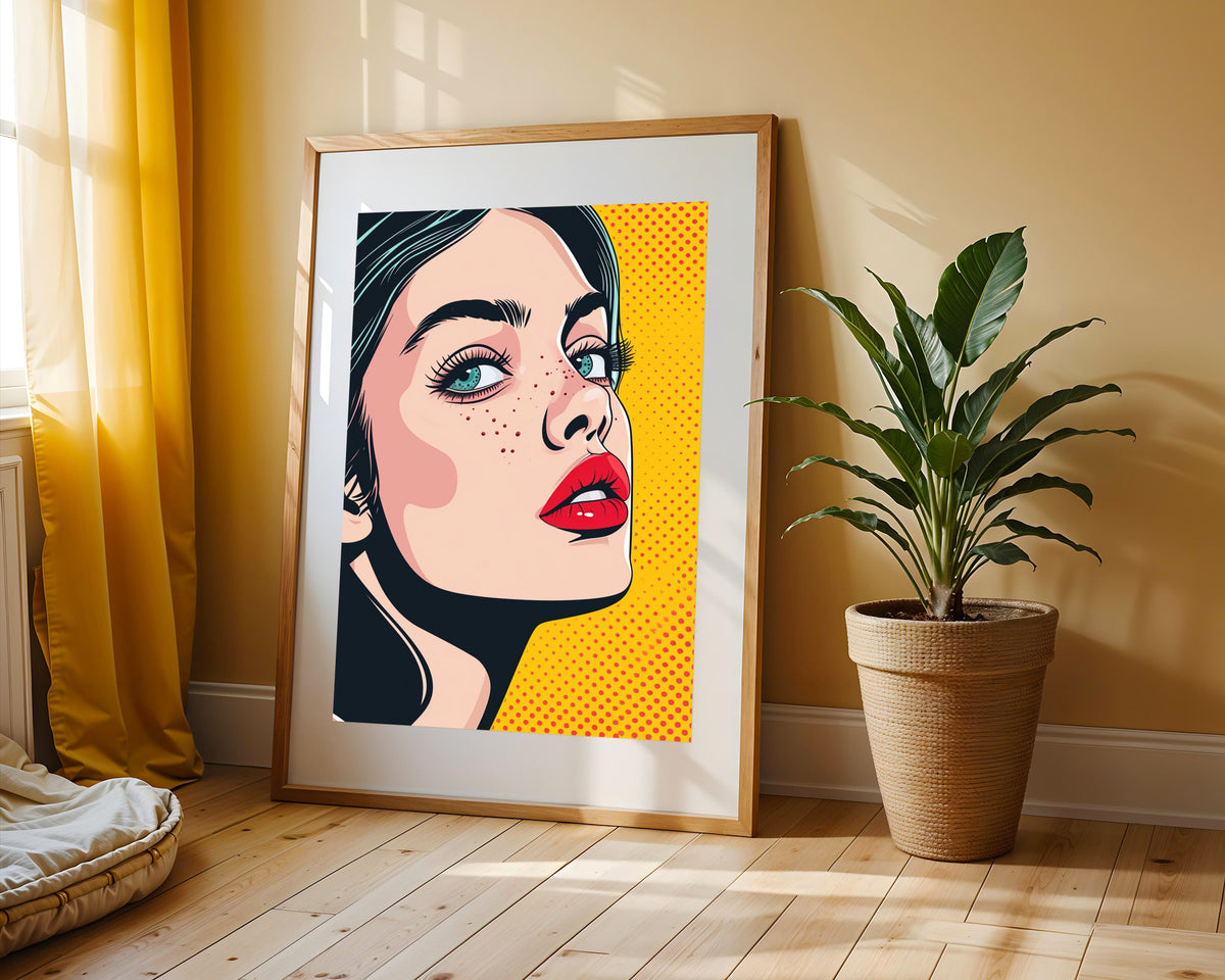 Pop Art Mujer Atractiva Poster