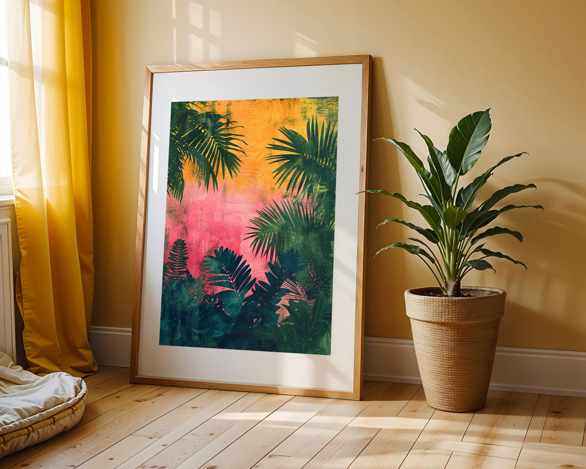 Pop Art Selva Tropical Verde Rosa