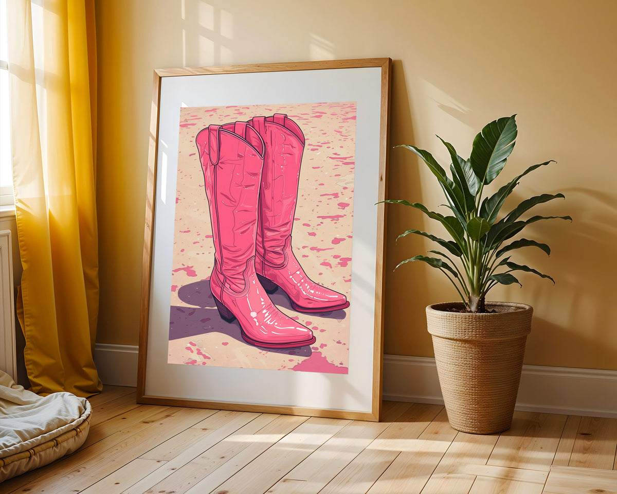 Pop Art Botas Vaqueras Vector