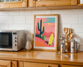 Pop Art Cactus Disfrutando Bebida