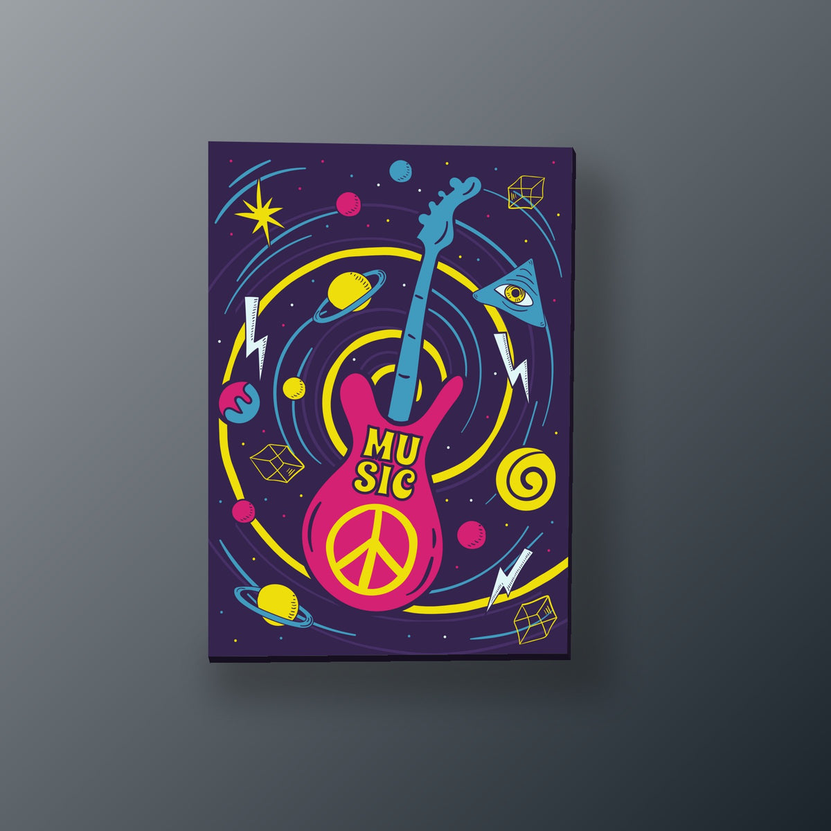 Guitarra Vintage Flower Power