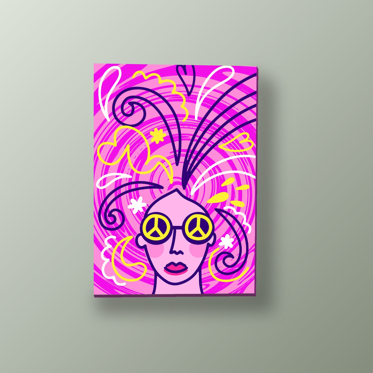 Guitarra Rainbow Flower Power
