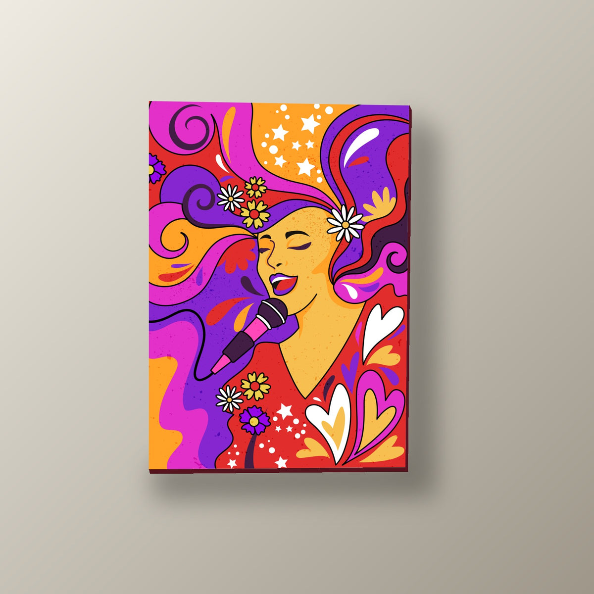 Cantante Flores Retro Vintage