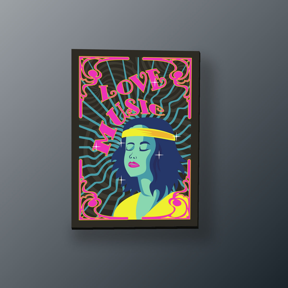 Chica Hippie Rayos Retro