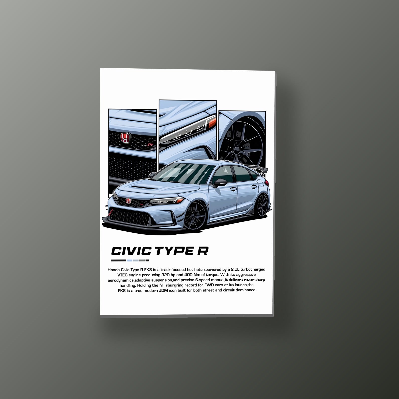 Honda Civic FD Carbono | Cuadro decorativo de Monkey Canvas