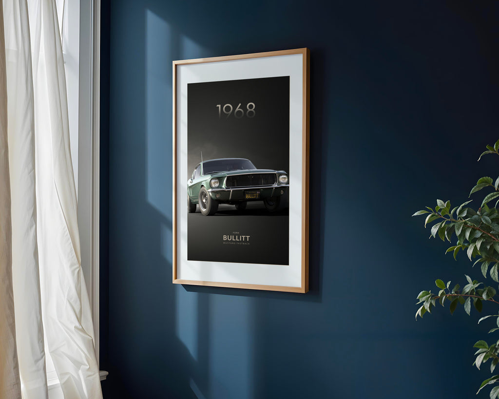 Ford Mustang Bullitt 1968 | Cuadro decorativo de Monkey Canvas