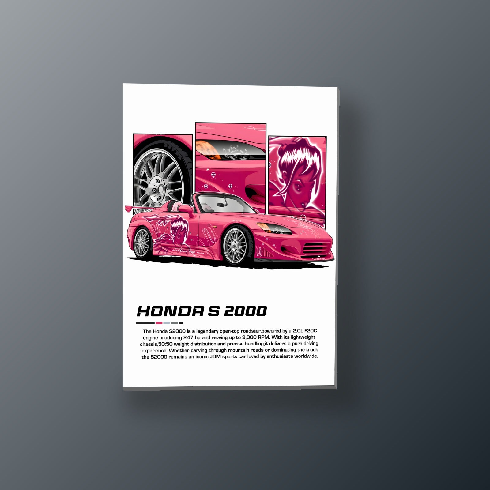 Honda Civic EK Gris | Cuadro decorativo de Monkey Canvas