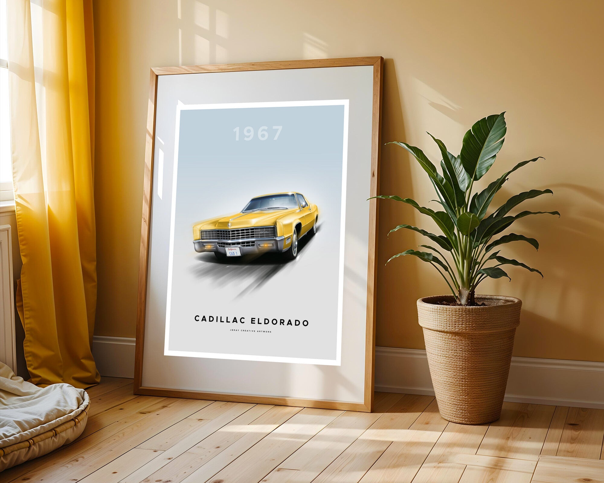 Mazda RX-7 Amarillo | Cuadro decorativo de Monkey Canvas