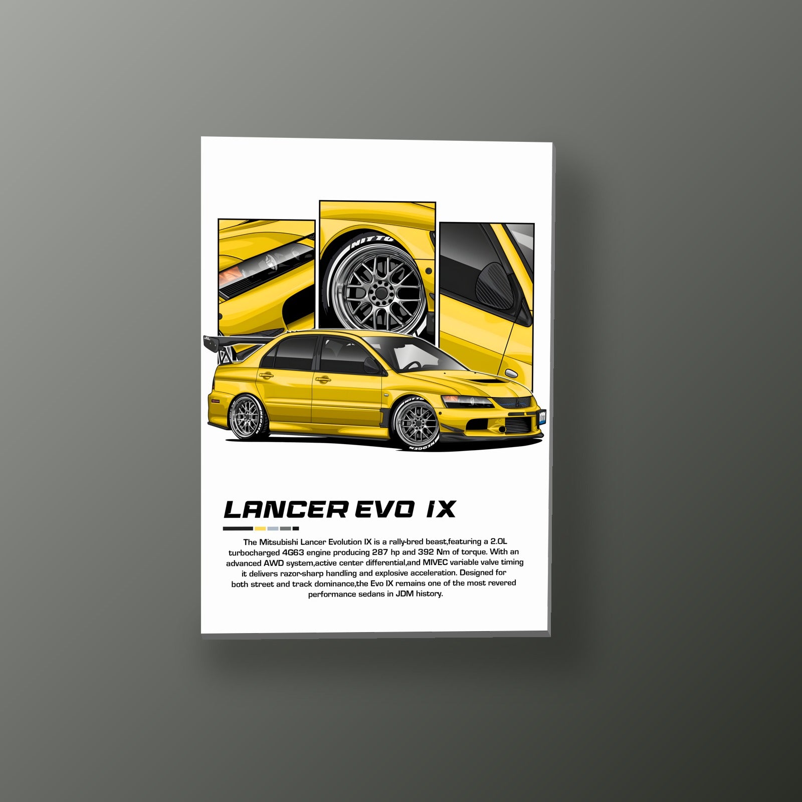 Mazda RX-7 Amarillo | Cuadro decorativo de Monkey Canvas