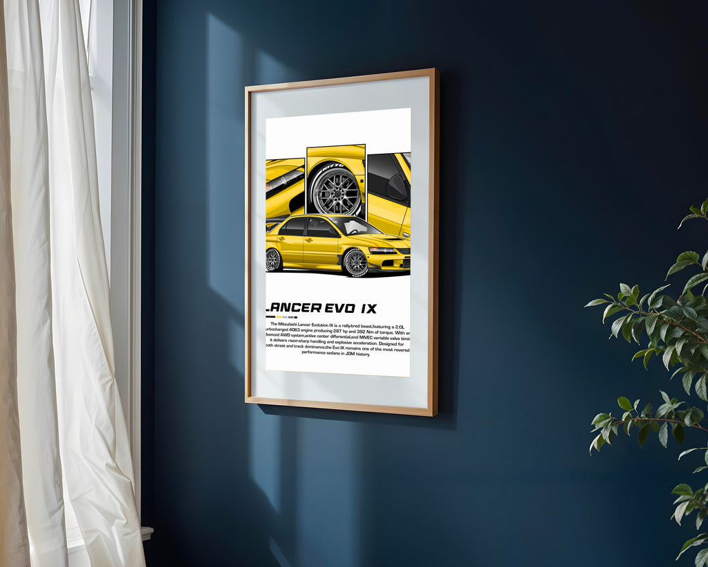 Mazda RX-7 Amarillo | Cuadro decorativo de Monkey Canvas