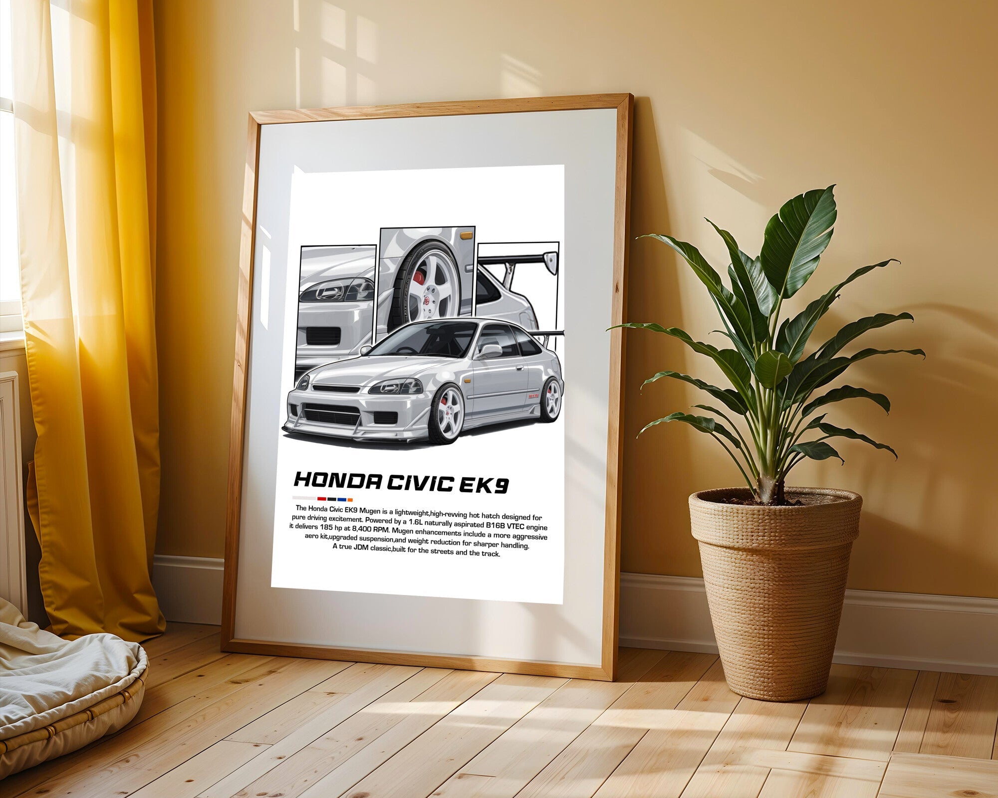 Honda Civic EG Menta | Cuadro decorativo de Monkey Canvas
