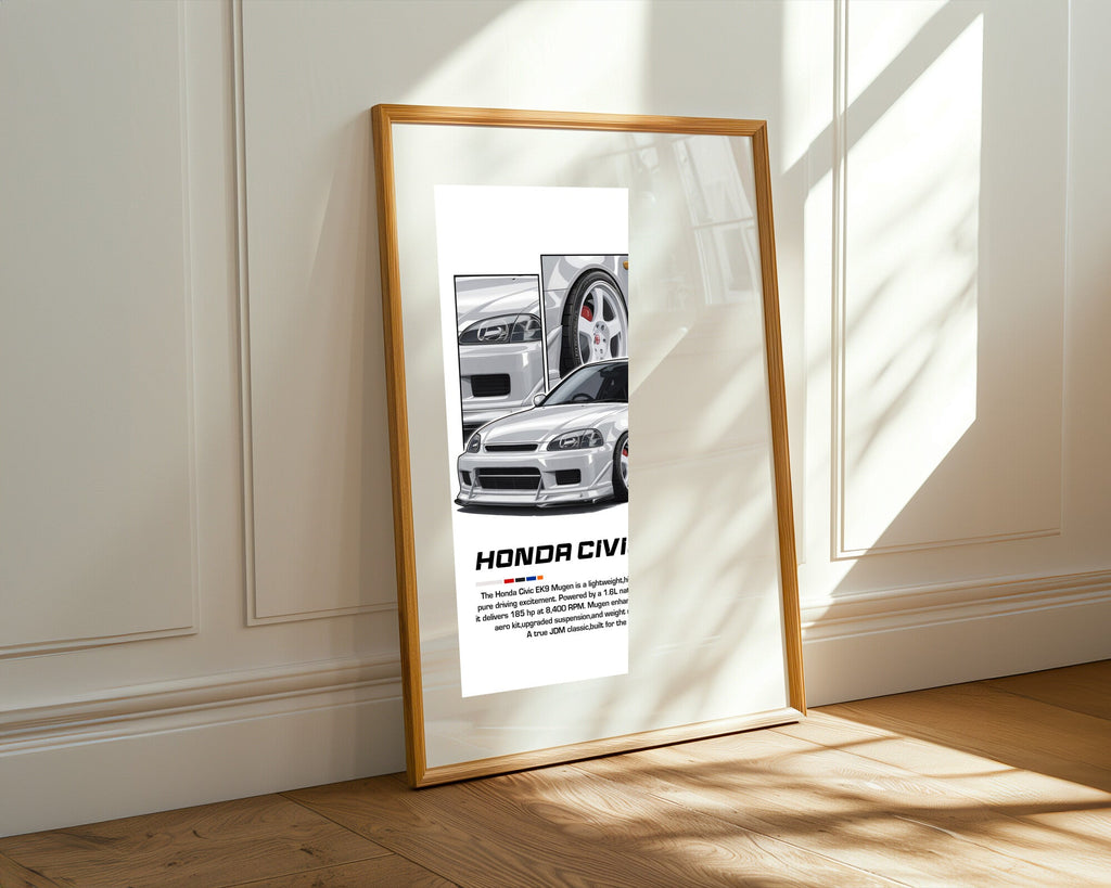 Honda Civic EG Menta | Cuadro decorativo de Monkey Canvas