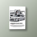 Honda Civic EG Menta | Cuadro decorativo de Monkey Canvas