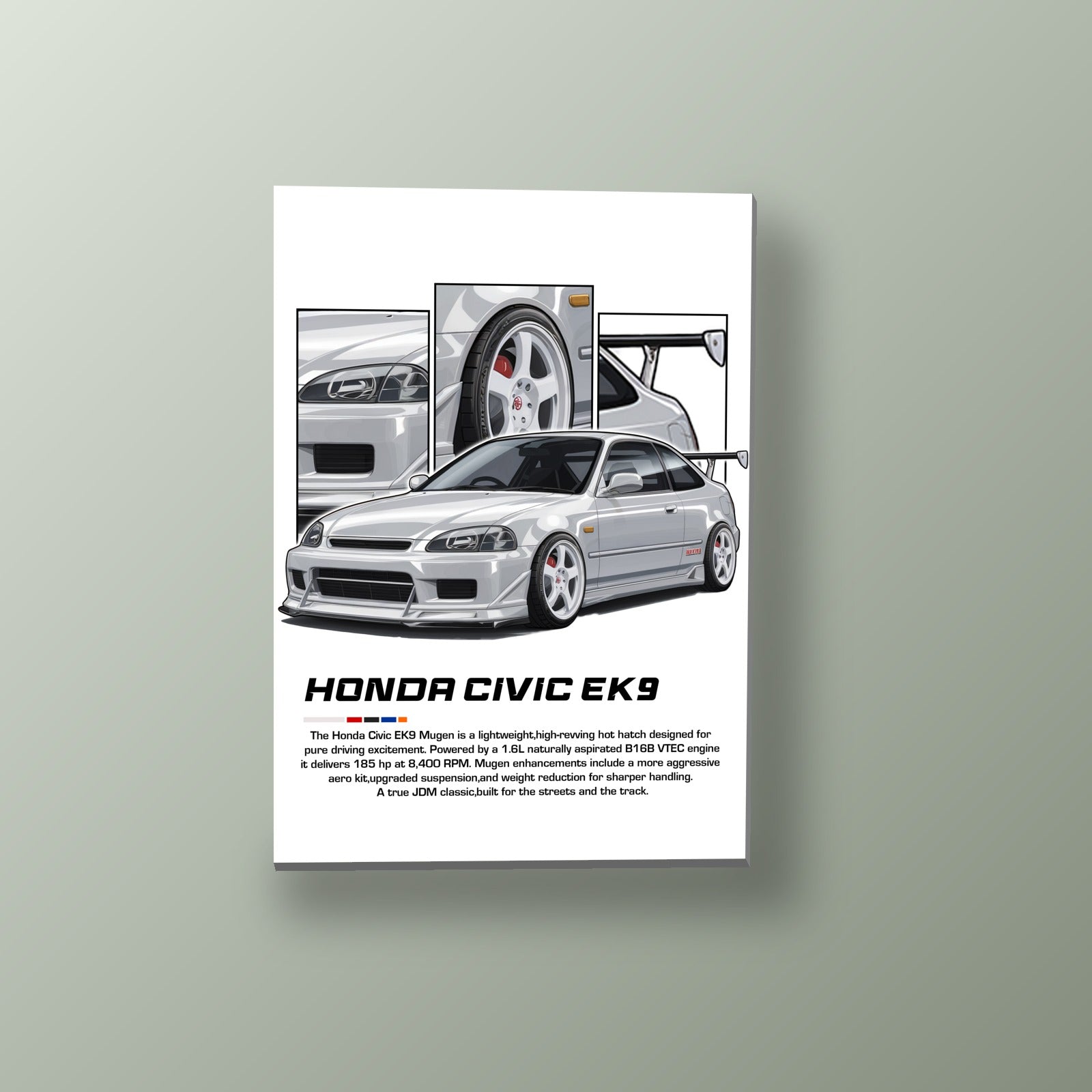 Honda Civic EG Menta | Cuadro decorativo de Monkey Canvas