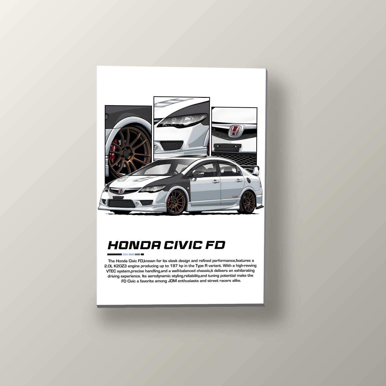 Honda Civic EK9 Mugen | Cuadro decorativo de Monkey Canvas