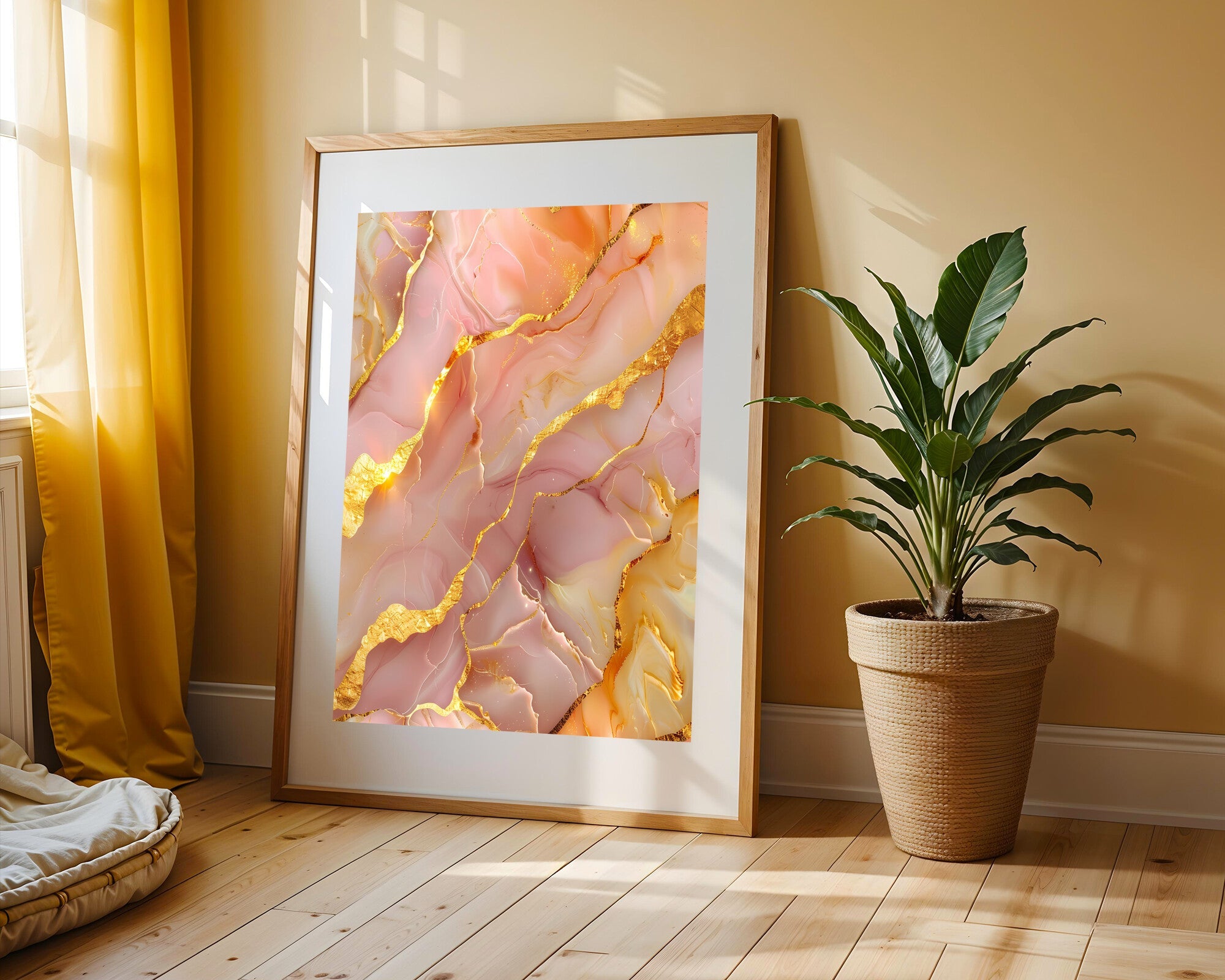 Olas Doradas Beige | Cuadro decorativo de Monkey Canvas