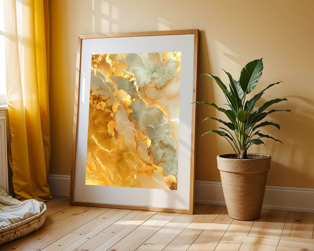 Mármol Salvia Gris y Oro | Cuadro decorativo de Monkey Canvas