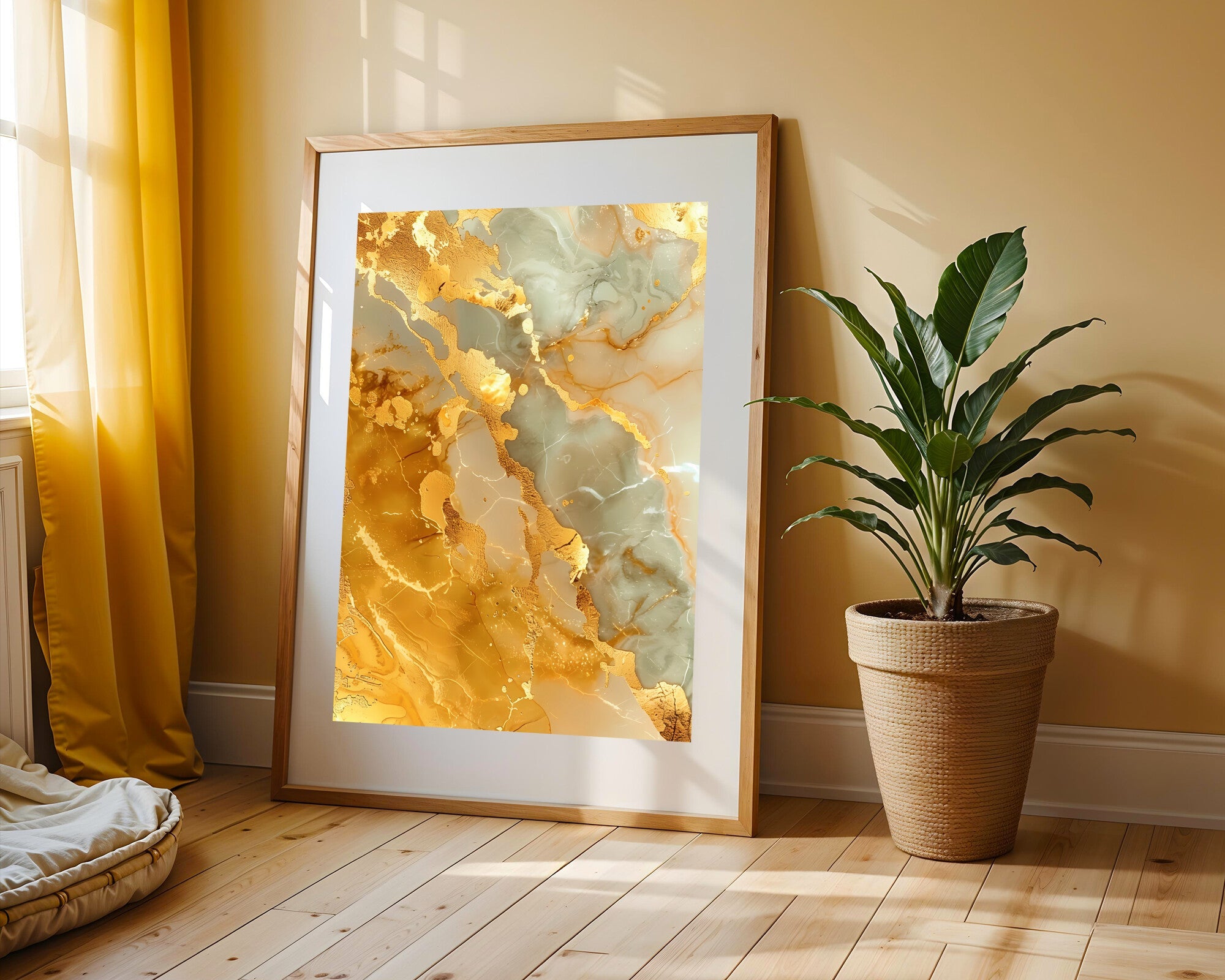 Mármol Salvia Gris y Oro | Cuadro decorativo de Monkey Canvas
