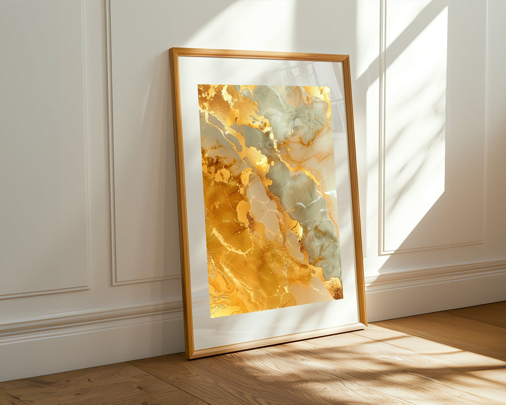 Mármol Salvia Gris y Oro | Cuadro decorativo de Monkey Canvas