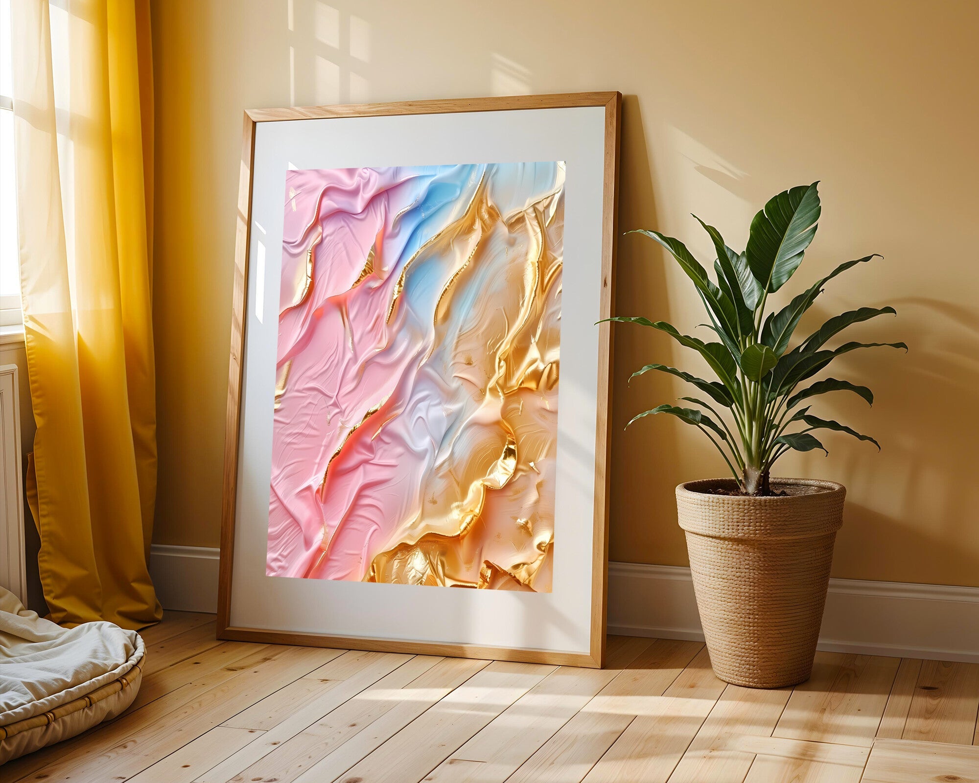 Metal Dorado y Plata Ondulado | Cuadro decorativo de Monkey Canvas