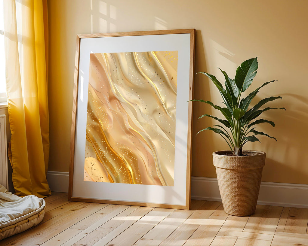 Ondas de Fuego Dorado | Cuadro decorativo de Monkey Canvas