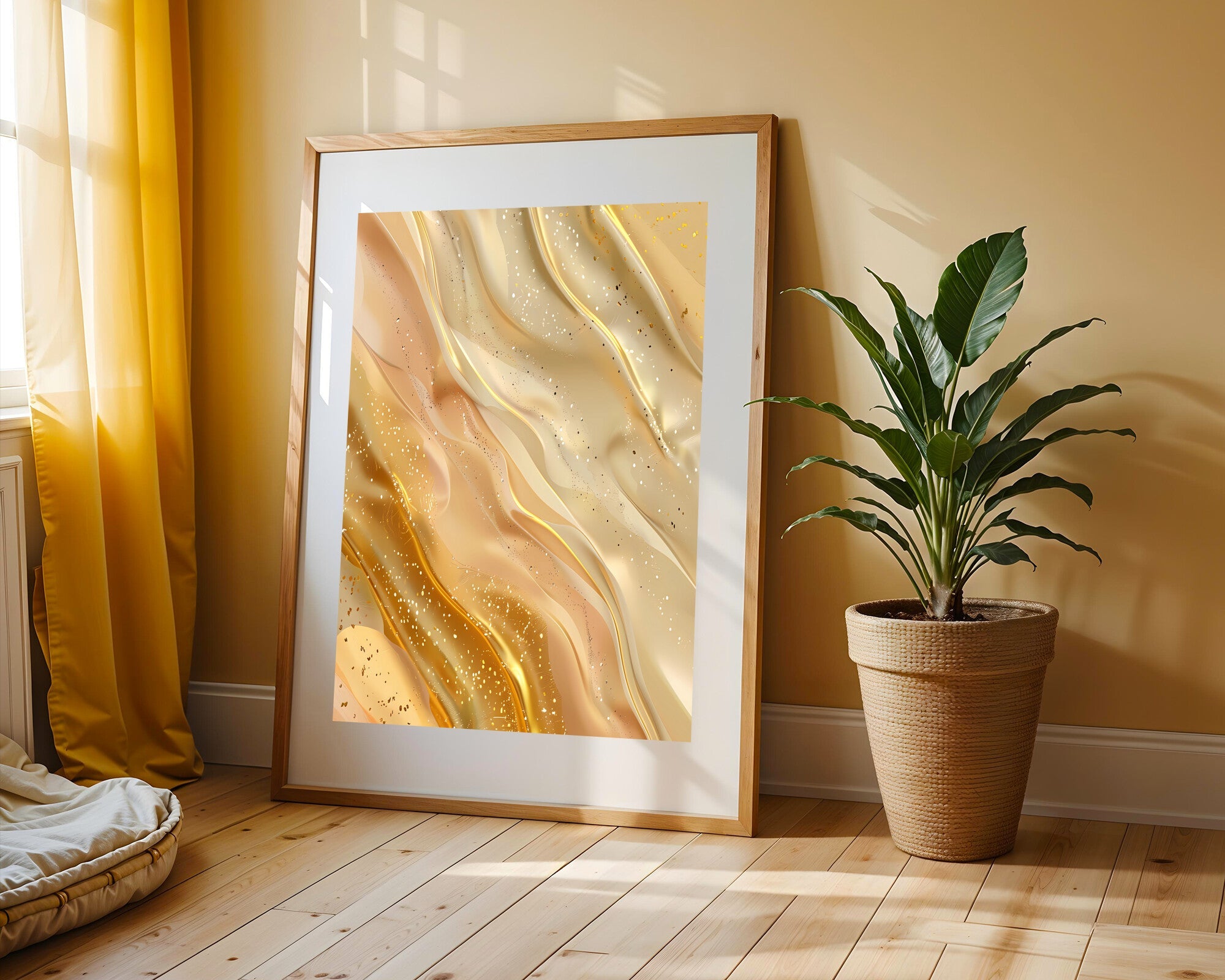 Ondas de Fuego Dorado | Cuadro decorativo de Monkey Canvas