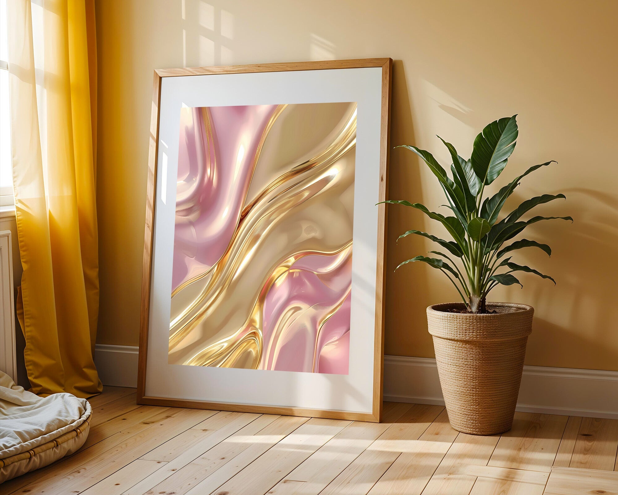 Diagonal Dorada sobre Fucsia | Cuadro decorativo de Monkey Canvas