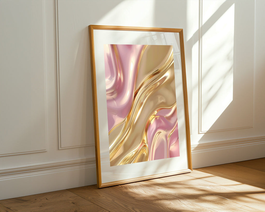 Diagonal Dorada sobre Fucsia | Cuadro decorativo de Monkey Canvas