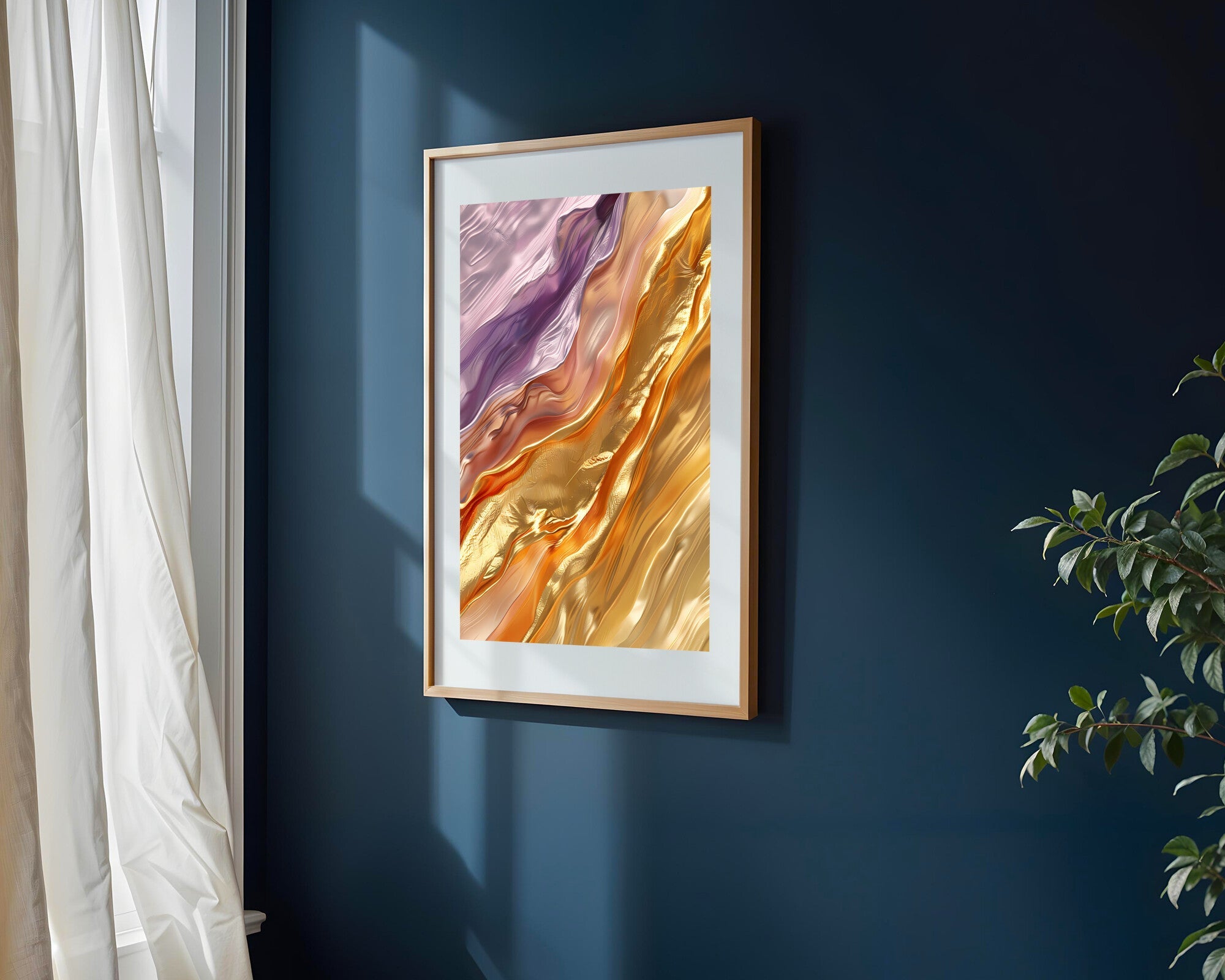 Seda Lavanda y Ámbar Dorado | Cuadro decorativo de Monkey Canvas