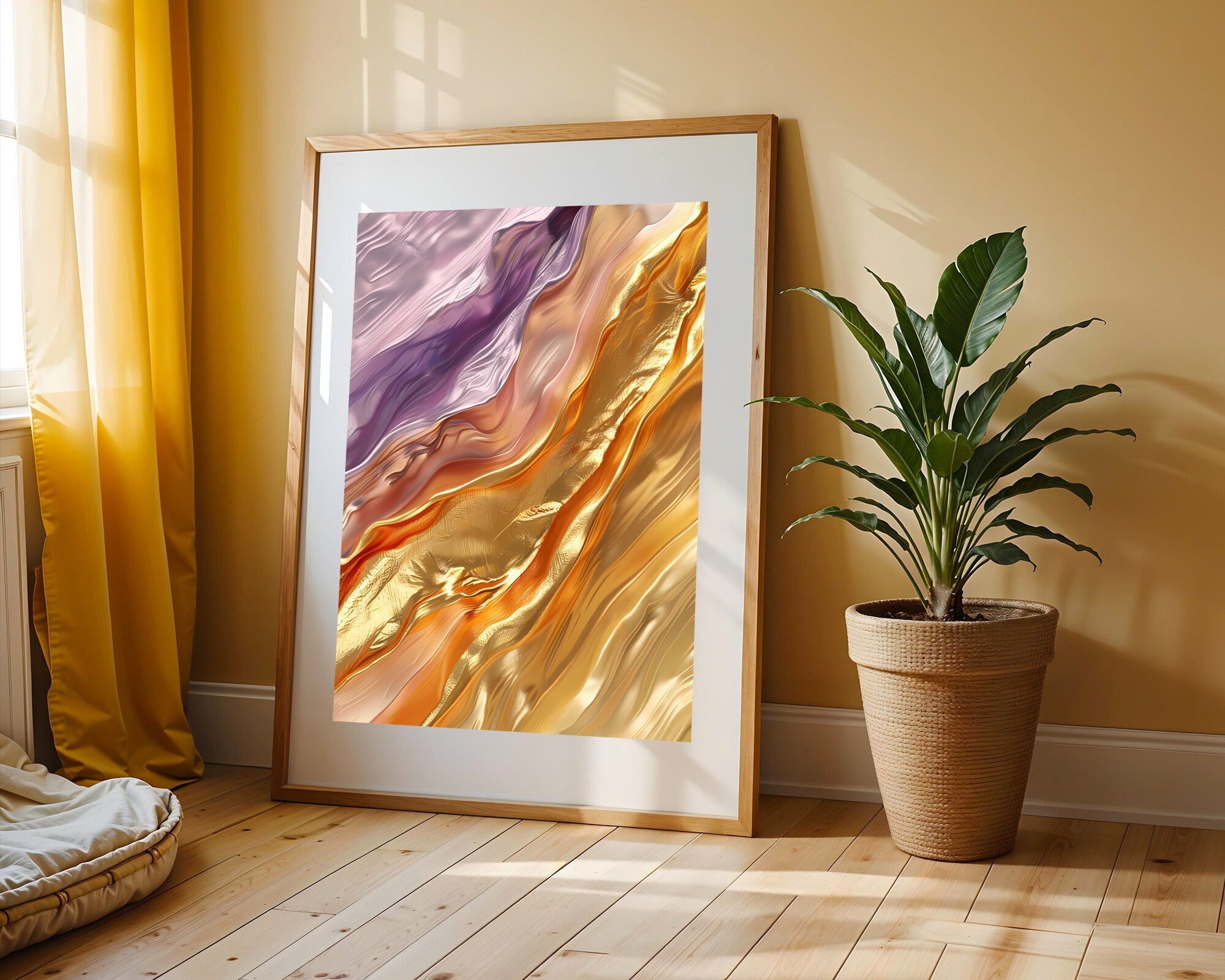 Seda Lavanda y Ámbar Dorado | Cuadro decorativo de Monkey Canvas