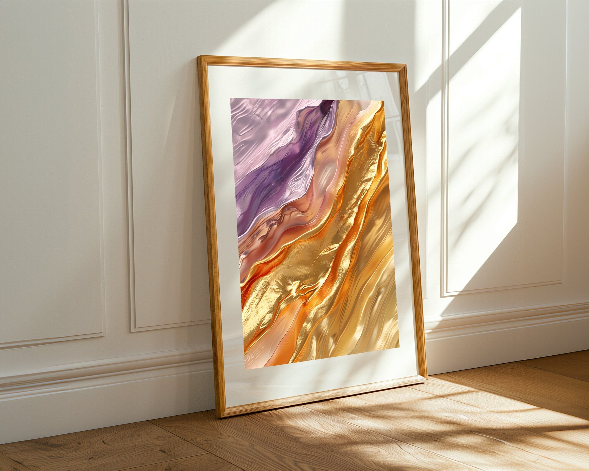 Seda Lavanda y Ámbar Dorado | Cuadro decorativo de Monkey Canvas