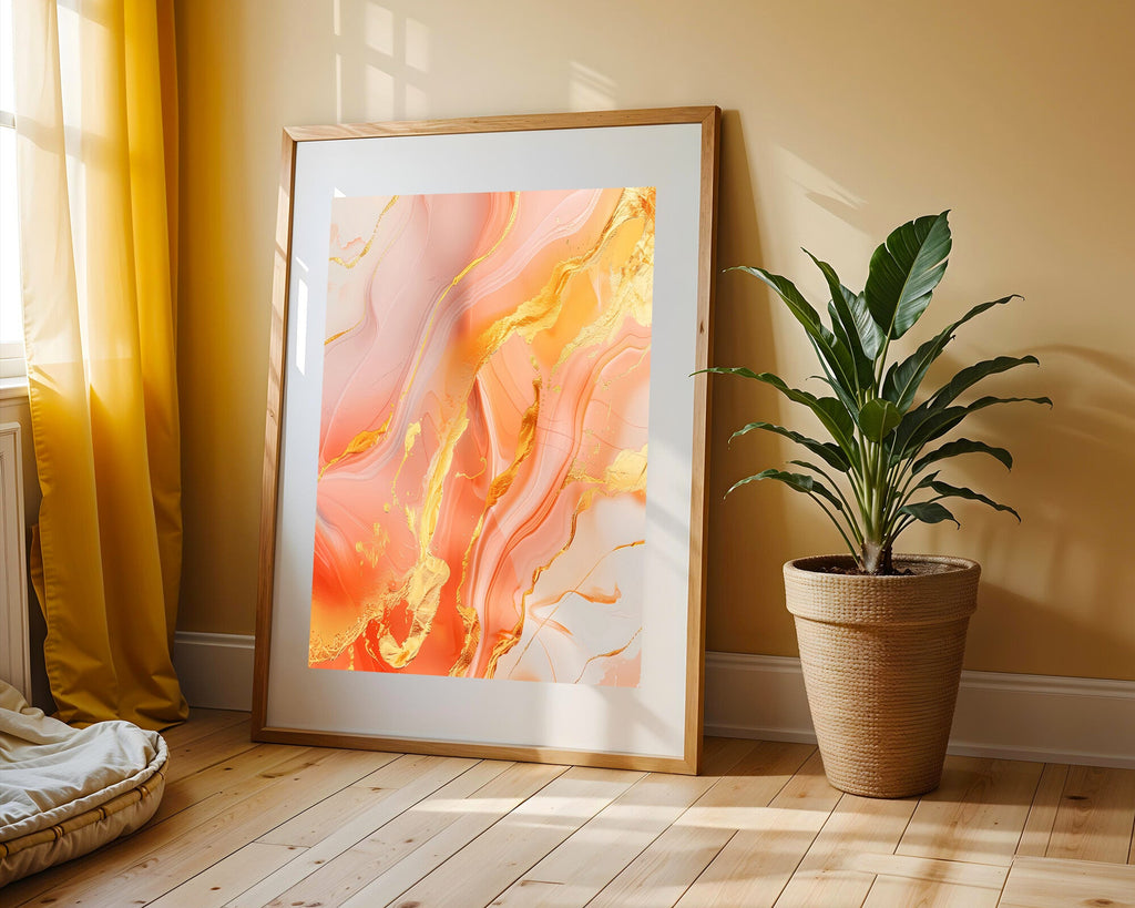 Mármol Terracota y Oro | Cuadro decorativo de Monkey Canvas