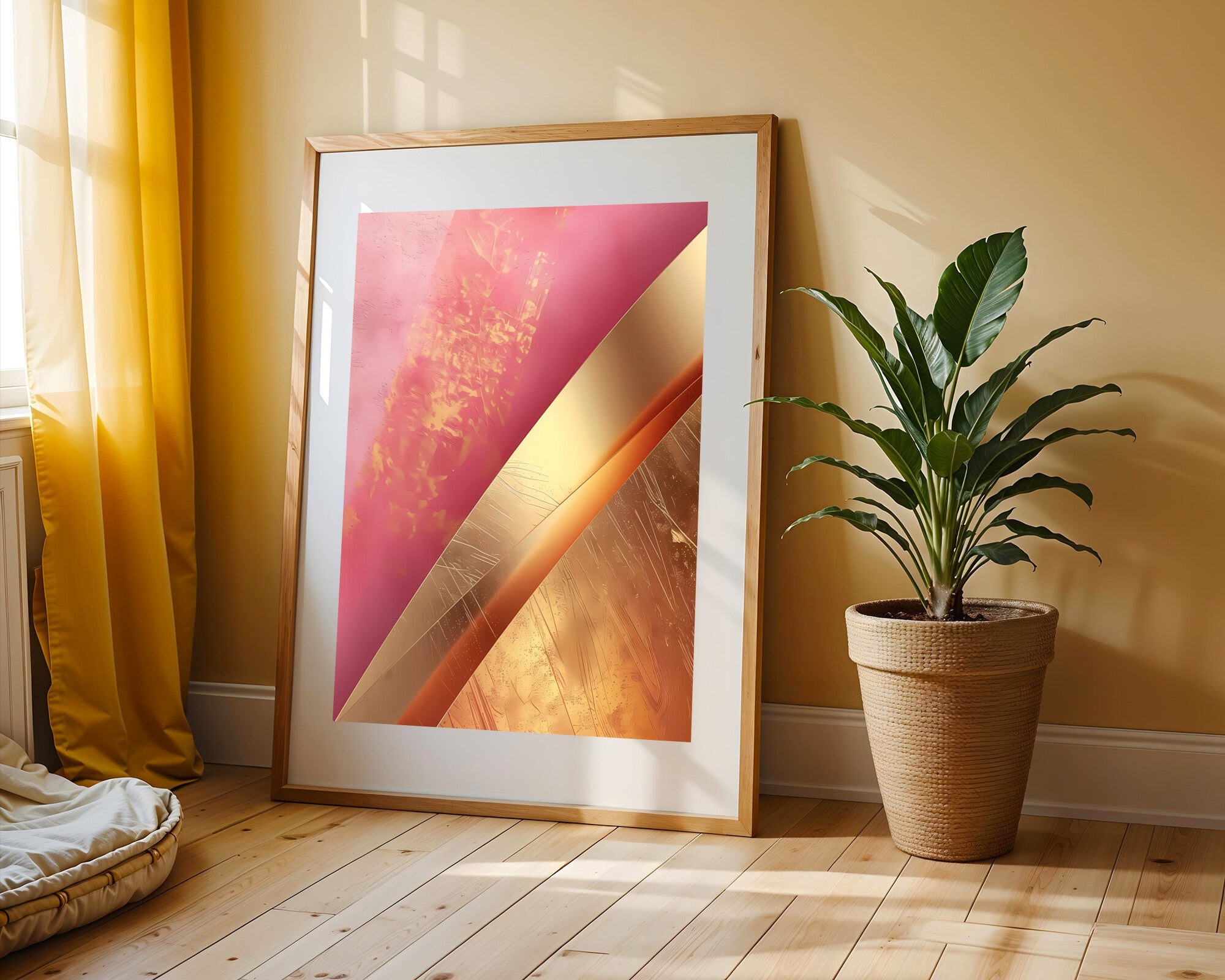 Plumas Rosa Pálido y Oro | Cuadro decorativo de Monkey Canvas