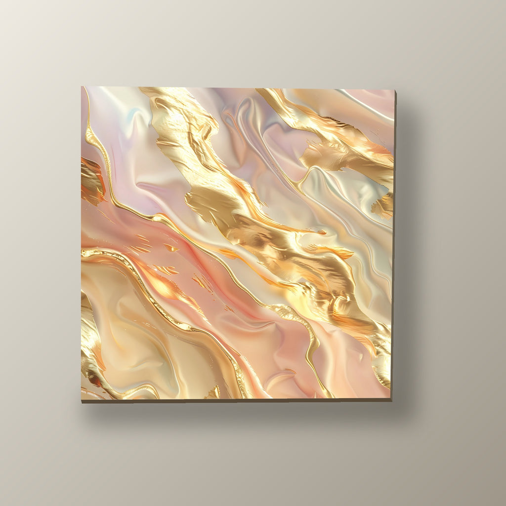 Ondas Rosa Coral y Oro | Cuadro decorativo de Monkey Canvas