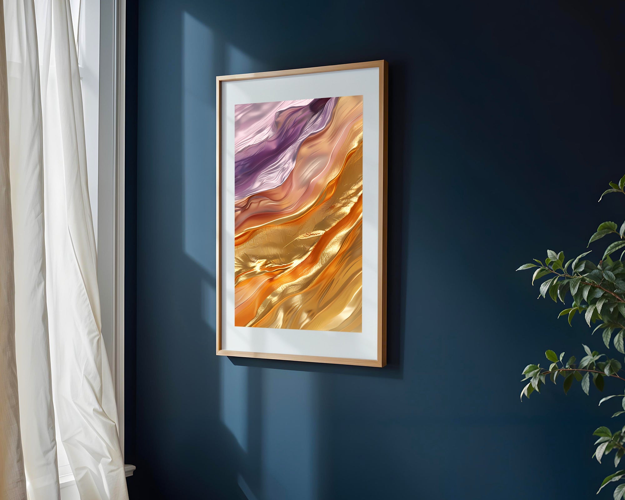 Seda Lavanda y Ámbar Dorado | Cuadro decorativo de Monkey Canvas