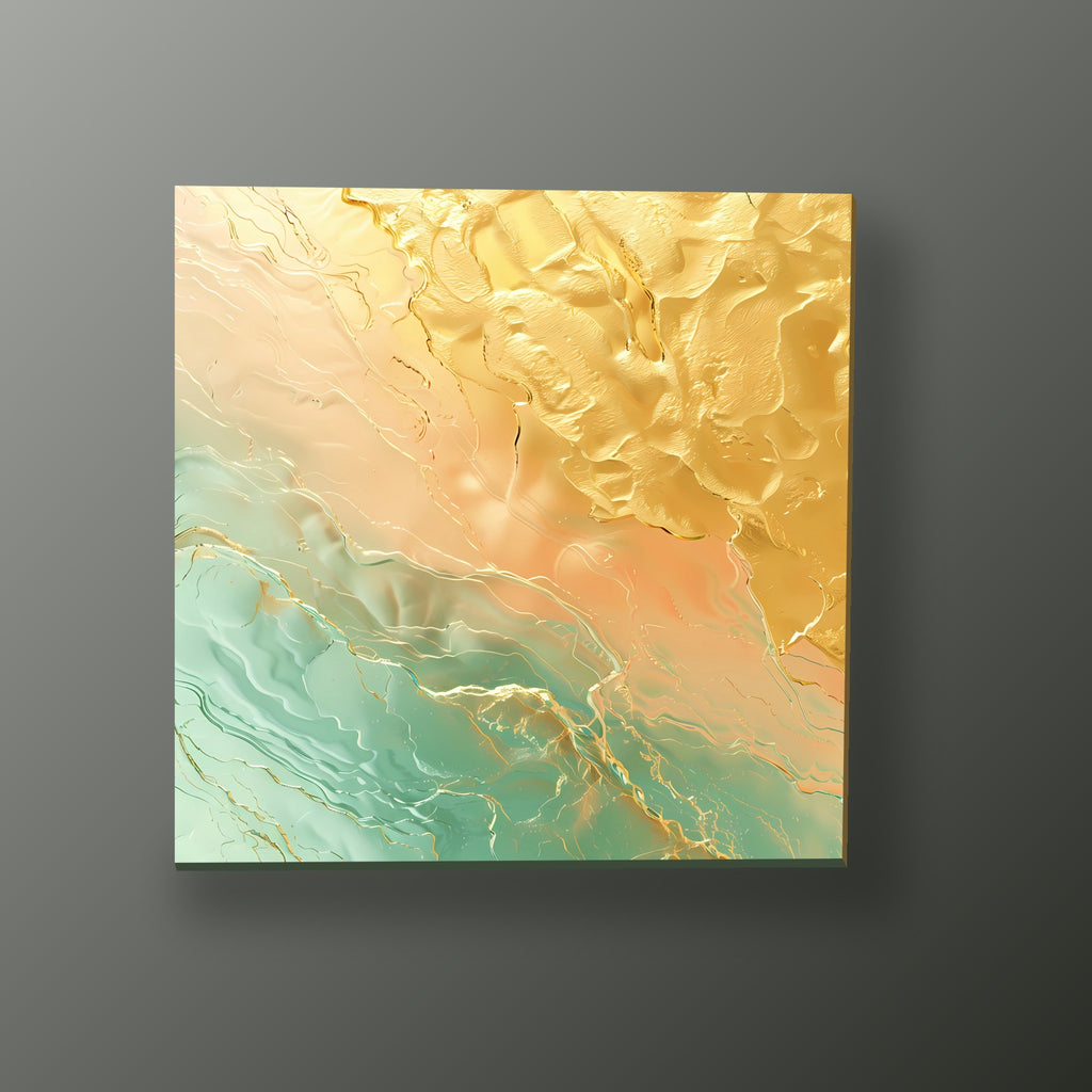 Reflejos Turquesa y Rosa Dorado | Cuadro decorativo de Monkey Canvas