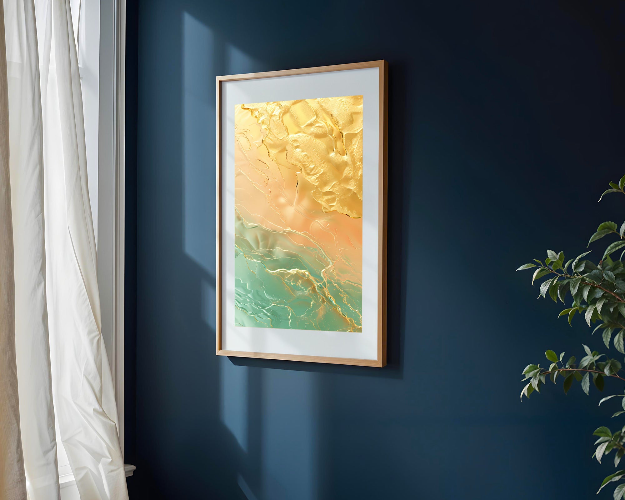 Reflejos Turquesa y Rosa Dorado | Cuadro decorativo de Monkey Canvas