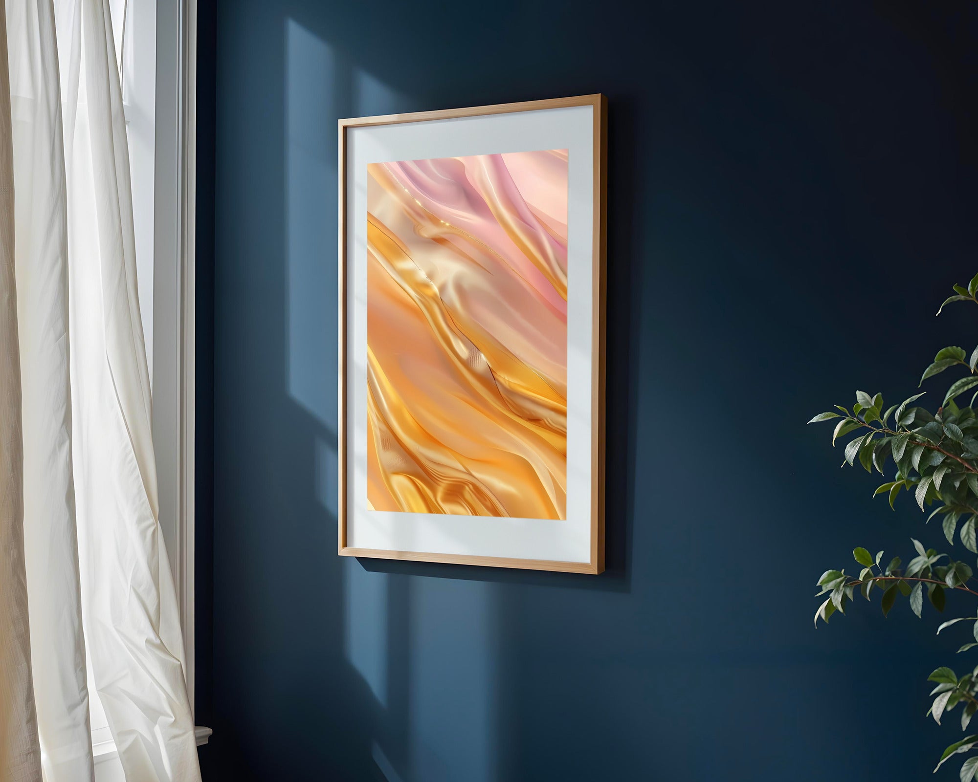 Cascada Champán y Rosa Dorado | Cuadro decorativo de Monkey Canvas