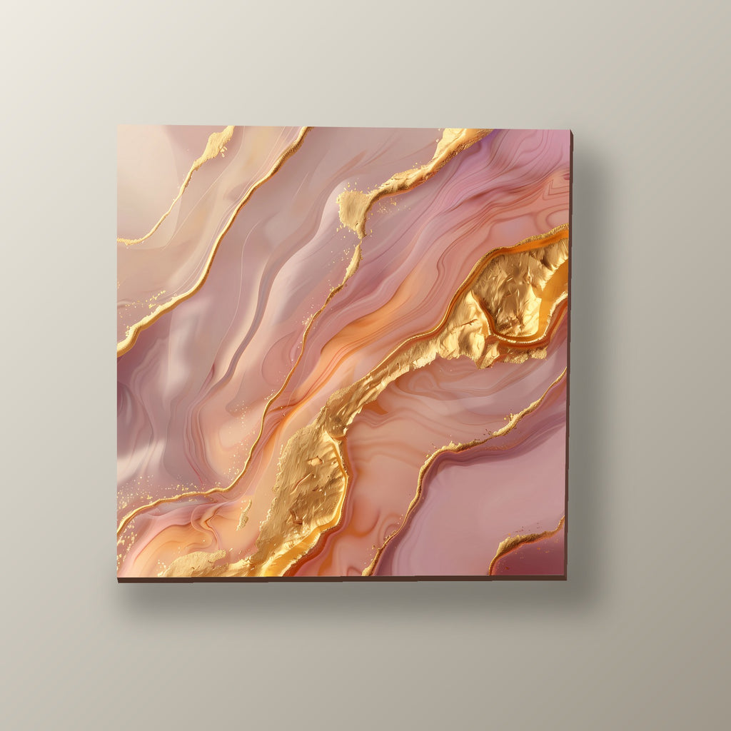 Mármol Rosa Grisáceo con Oro | Cuadro decorativo de Monkey Canvas