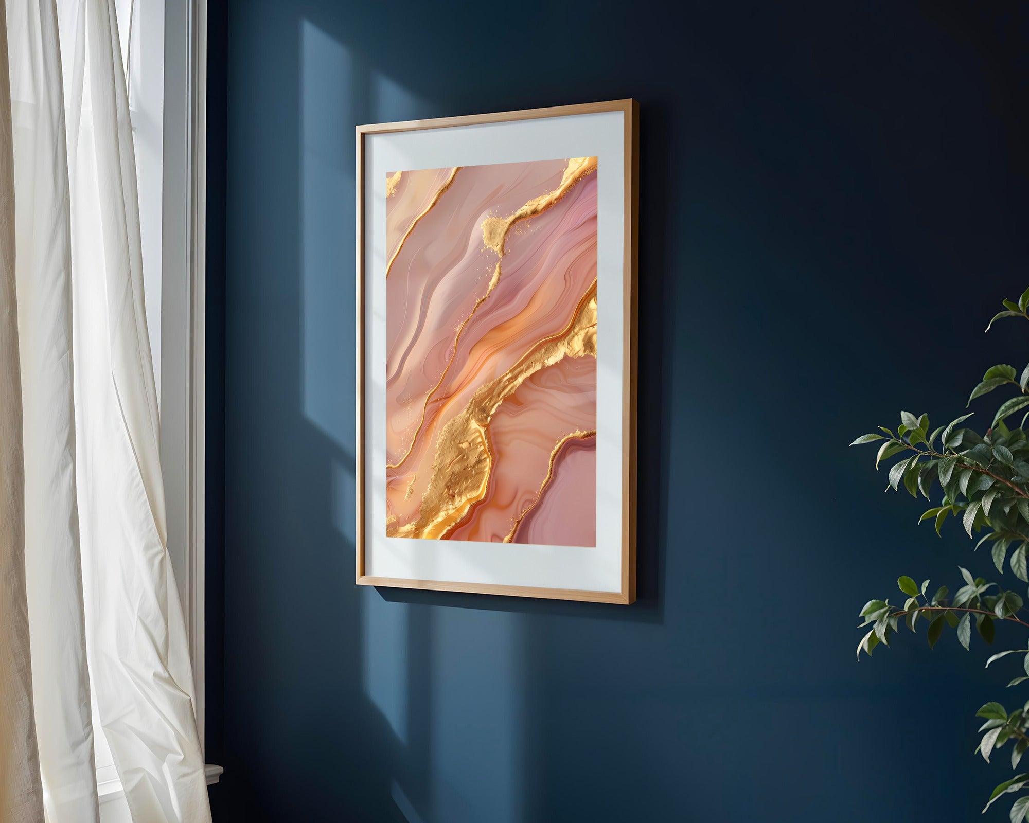 Mármol Rosa Grisáceo con Oro | Cuadro decorativo de Monkey Canvas