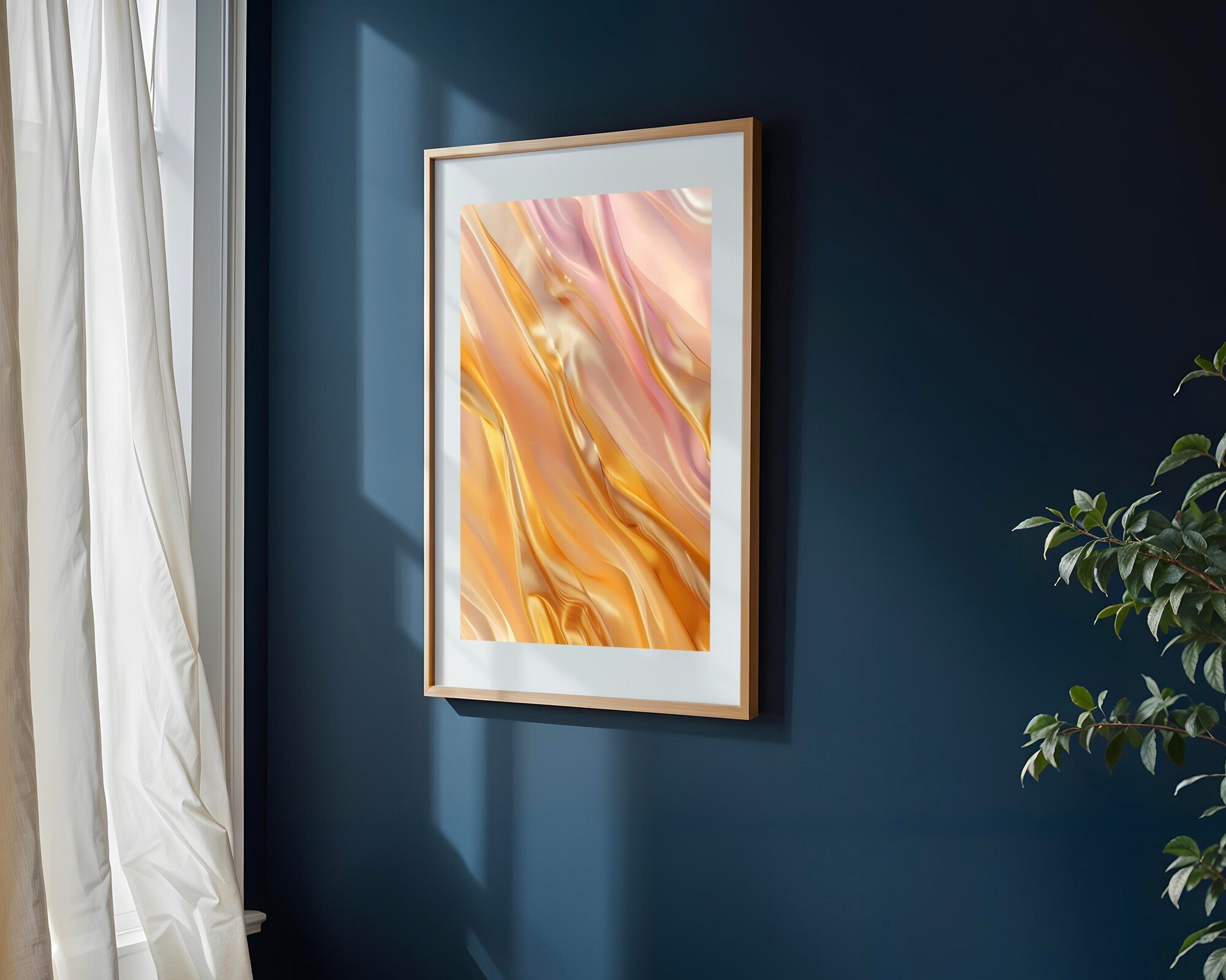 Cascada Champán y Rosa Dorado | Cuadro decorativo de Monkey Canvas