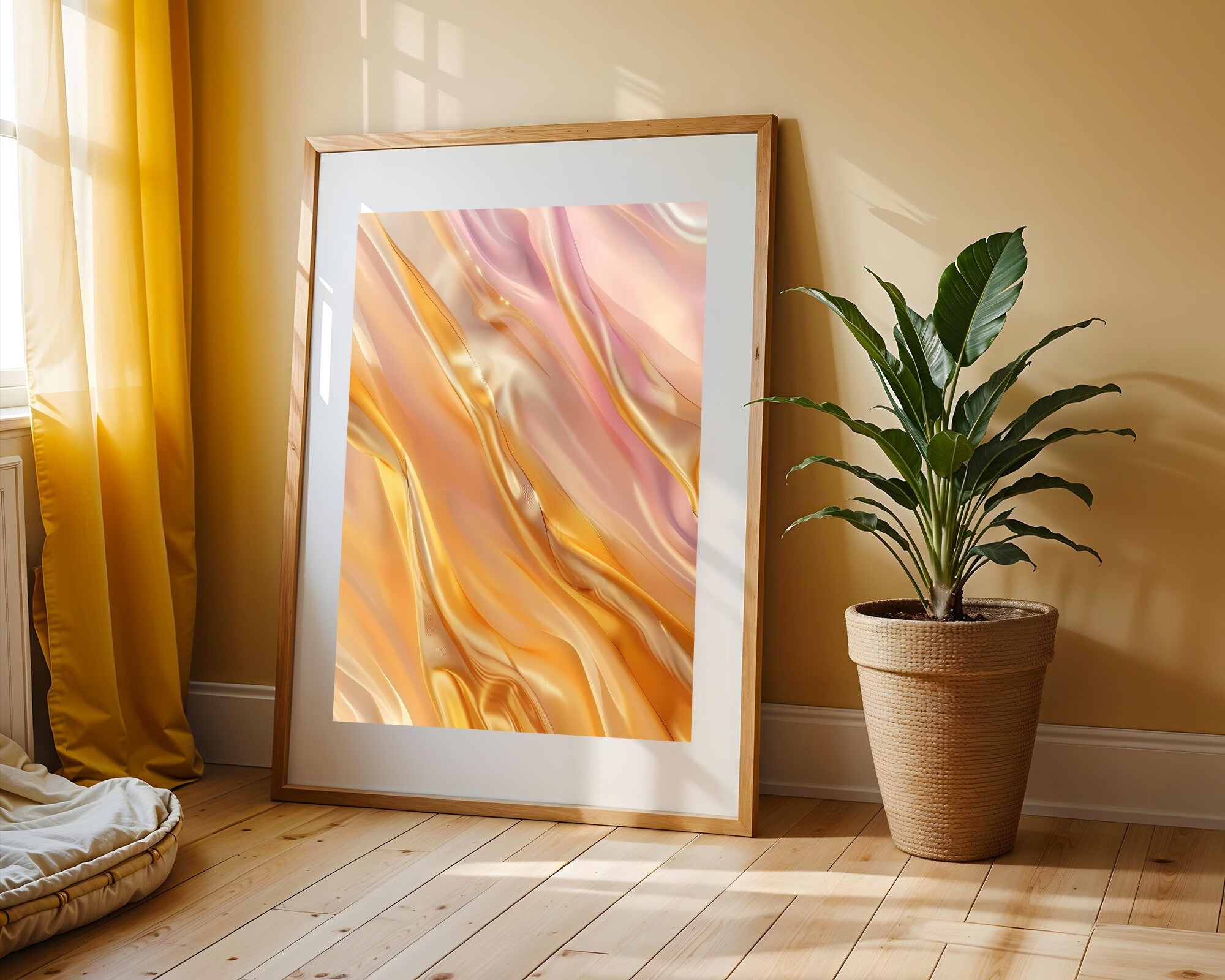 Cascada Champán y Rosa Dorado | Cuadro decorativo de Monkey Canvas