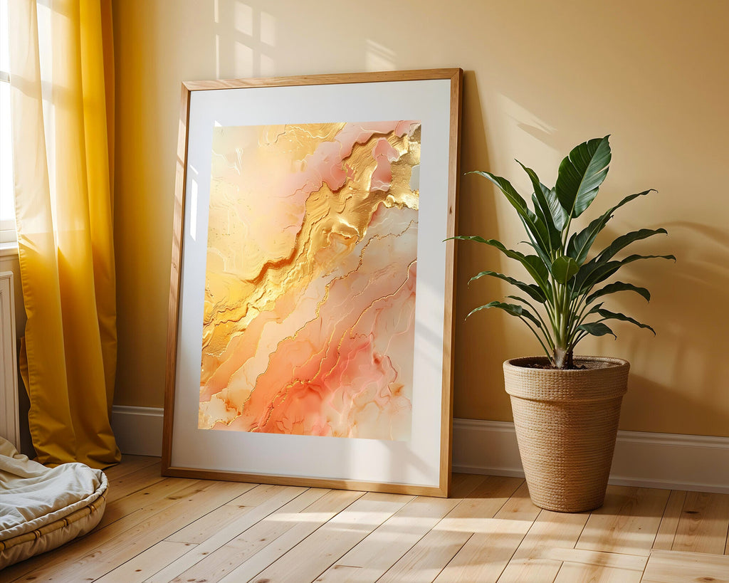 Nebulosa Dorada Coral y Púrpura | Cuadro decorativo de Monkey Canvas